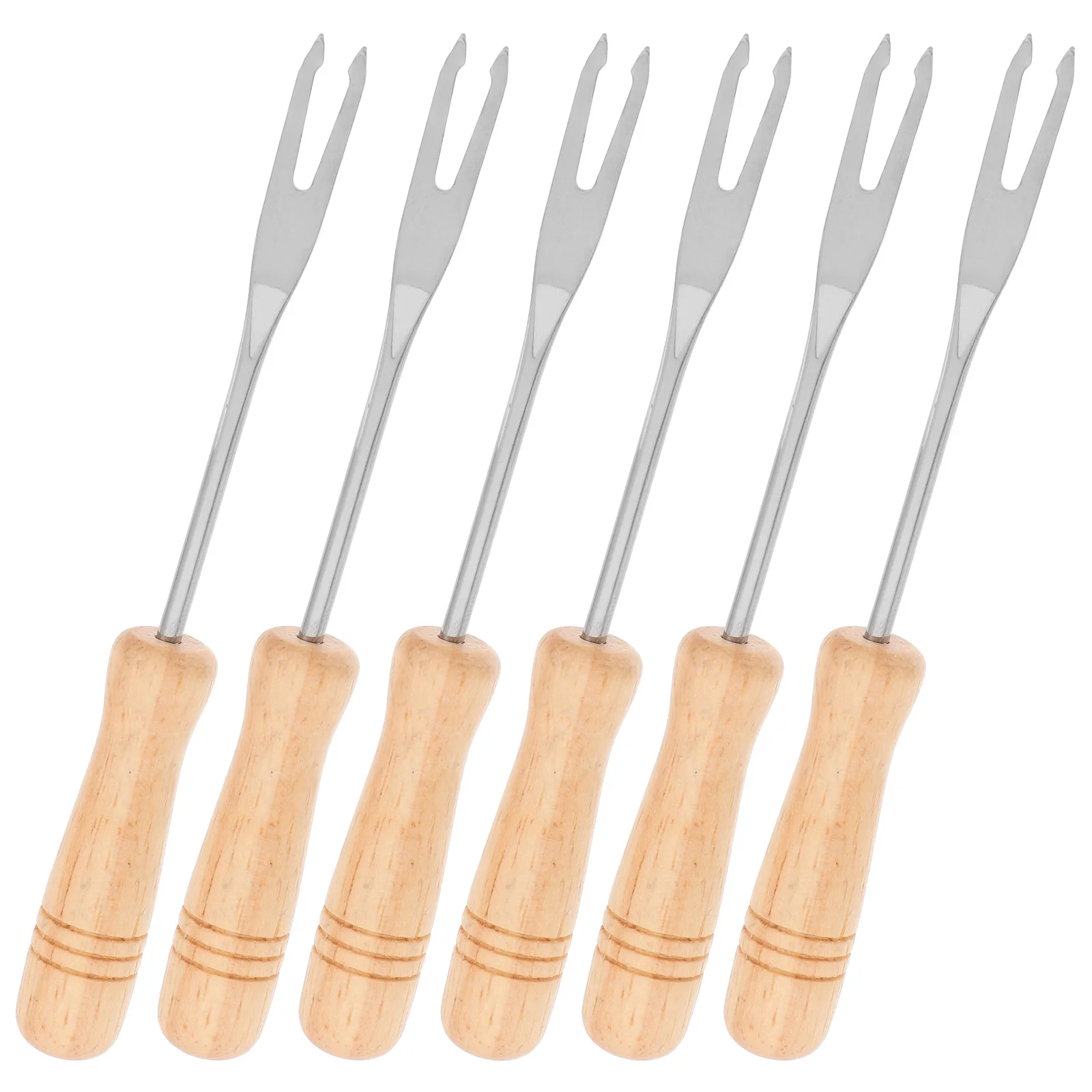 

6 Pcs Stirring Fork Stainless Steel Fondue Forks Cupcake Fruit Chocolate Making Tools Blending Pot