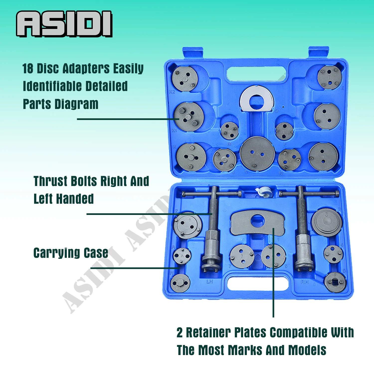 24 قطعة قرص الفرامل العالمي الفرجار المكبس الترجيع الرياح الخلفية أداة #2