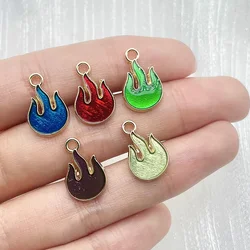 20Pcs 10*16mm Mini Colourful Enamel Flame Fire Pendants Charms For Jewellery Making DIY Necklaces Bracelets Earrings Accessories