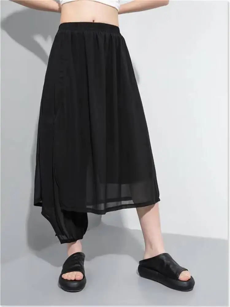 

Ladies Wide Leg Pants Pant Skirt Spring And Summer New Fashion Personality False Two Design Leisure Large Size Loose Pants