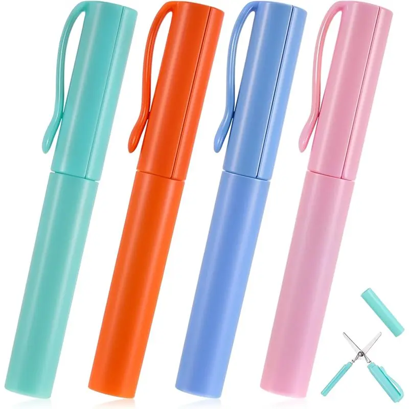 

Multicolor Cute Foldable Compact Scissor Pen, 4 PCS Shape Mini Scissors For School For Cutting