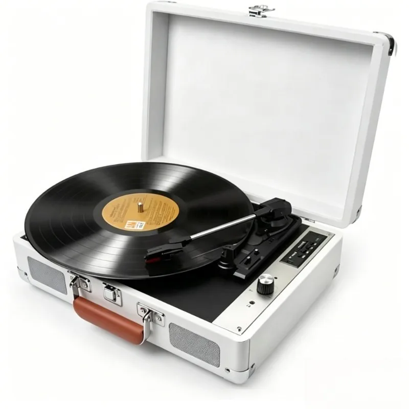 Vintage Household Ruby Stylus Vinyl Record Player, Living Room Decoration Vintage Stereo Phonograph