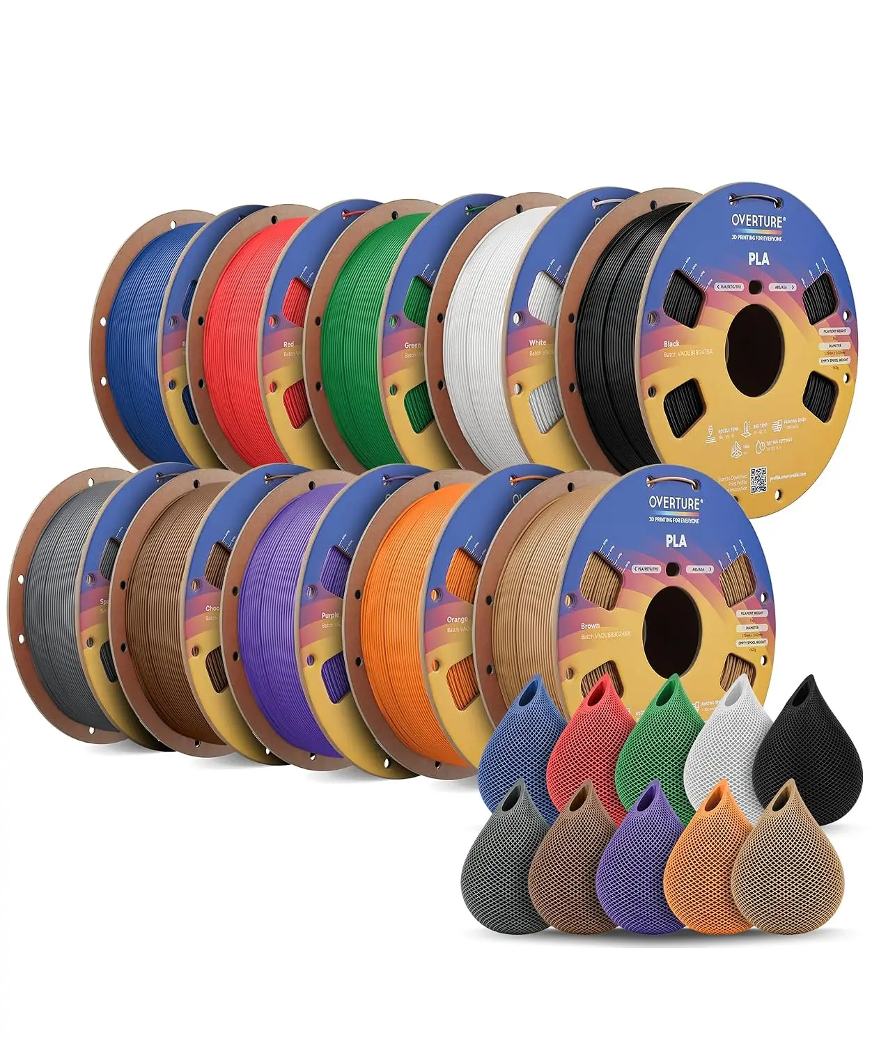 ^For 10KG Bundle High Speed PLA Filament 1.75mm, Neatly Wound 3D Printer Filament 10 Pack 1kg Spool (2.2lbs) Rapid PLA, Fit Most