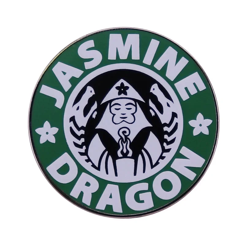 Jasmine Dragon Uncle Iroh Fine Tea Shop enamel pin Starrrrbucks Avatar The Last Airbender meme button badge