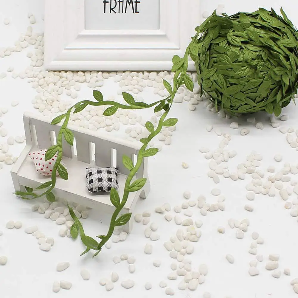 10/50 Meter Artificial Vines Leaves String Trim Ribbon for Shower Party Wedding Box Decoration Home Wreaths & DIY Craft