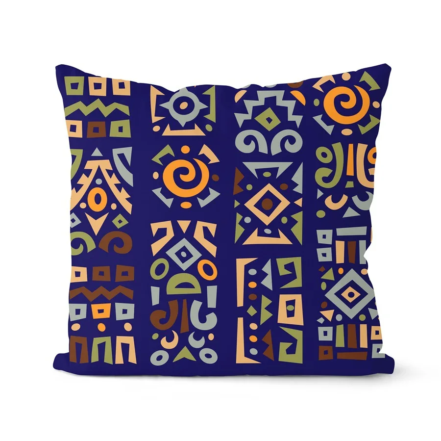 Tribal Pattern Pillow Cover Geometric Ethnic African Element Cushion  Home Sofa Chair   