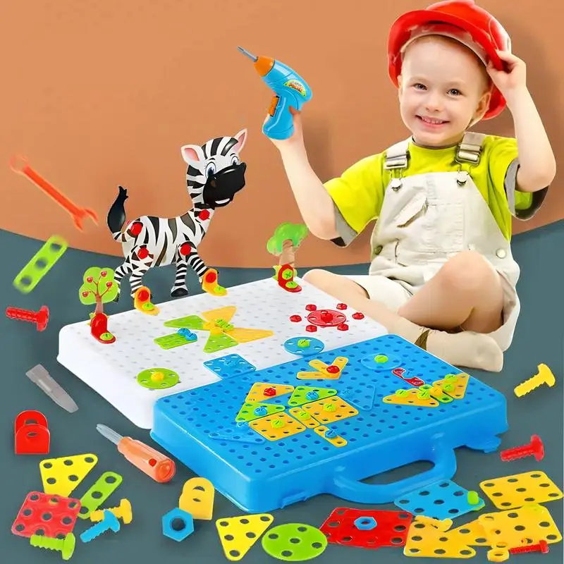 

Kids Drill Puzzle Set 289PCS/Set Tool Educational Set Engineering Construction Projects Building Blocks Kids Puzzle Funny