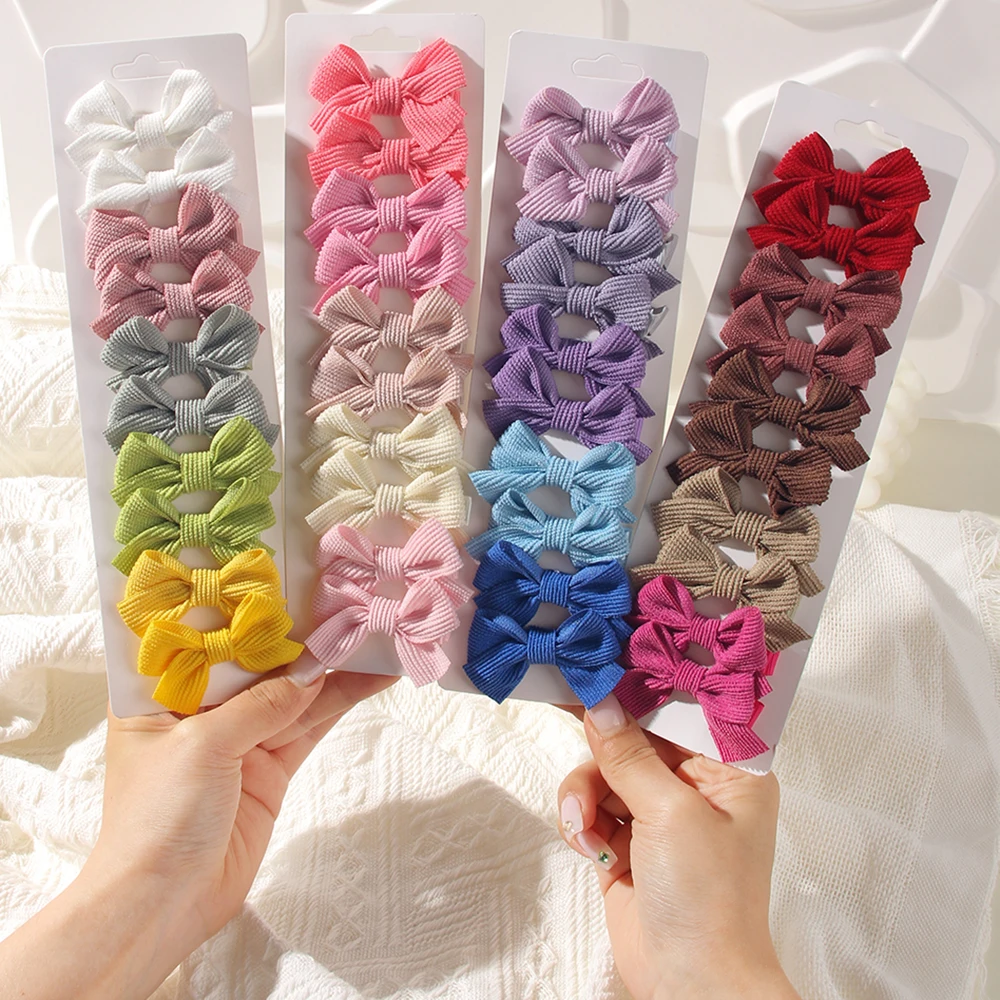 

6-10Pcs Cute Bows Nylon Safe Hair Clips Girls Princess Hairpins Infants Toddlers Kids Baby Hair Accessories