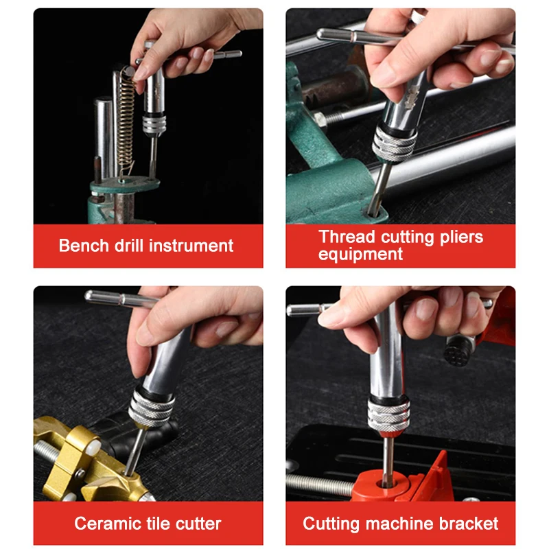 T-shaped wrench M3-M8 straight groove hand tap ratchet wrench adjustable forward reverse thread tapping tool accessory