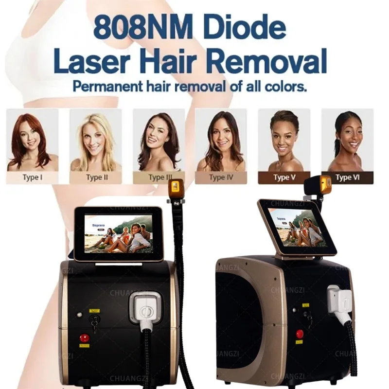 

2025 Depiladora Laser 808NM 755NM 1064NM Diode Laser Hair Removal Machine Safe Painless Permanent Depilation Hottest New Style