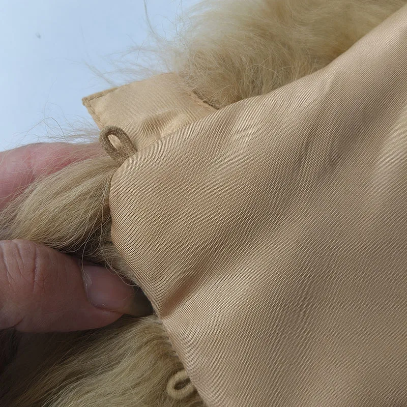 Damen Winter Echt-Lammfell-Schal Modischer Warmer Dicker Luxus Echtfell-Schal für Frauen – Detail 3