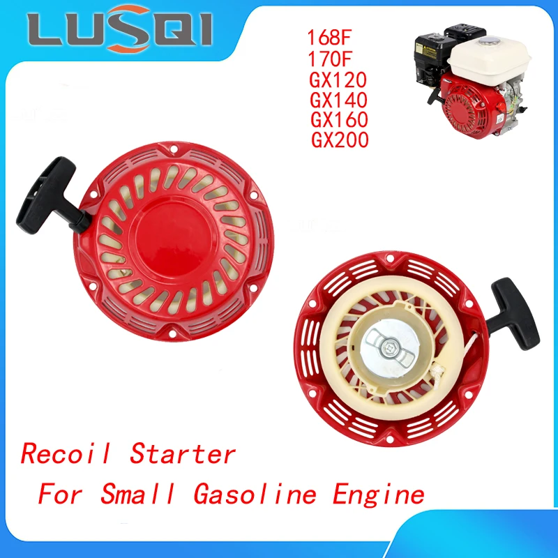 LUSQI Recoil Starter + Sleeve + 6 Screws+Spare Handle For Honda 168F 170F GX120 GX140 GX160G X200 163CC 196CC Engine Lawn Mower