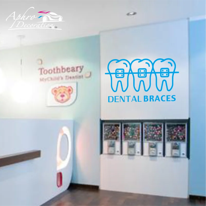 Teeth Care Wall Sticker Dental Clinic Vinyl Wall Decal Removable Tooth Shop Decoration Removable Quote Window Decal