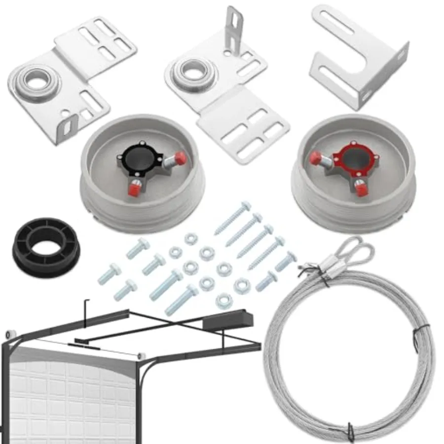 

MorningRo Garage Door Torsion Spring Kit for 7 Feet High Garage Doors Includes Cable Rollers, Cables, Brackets and Hardware Com