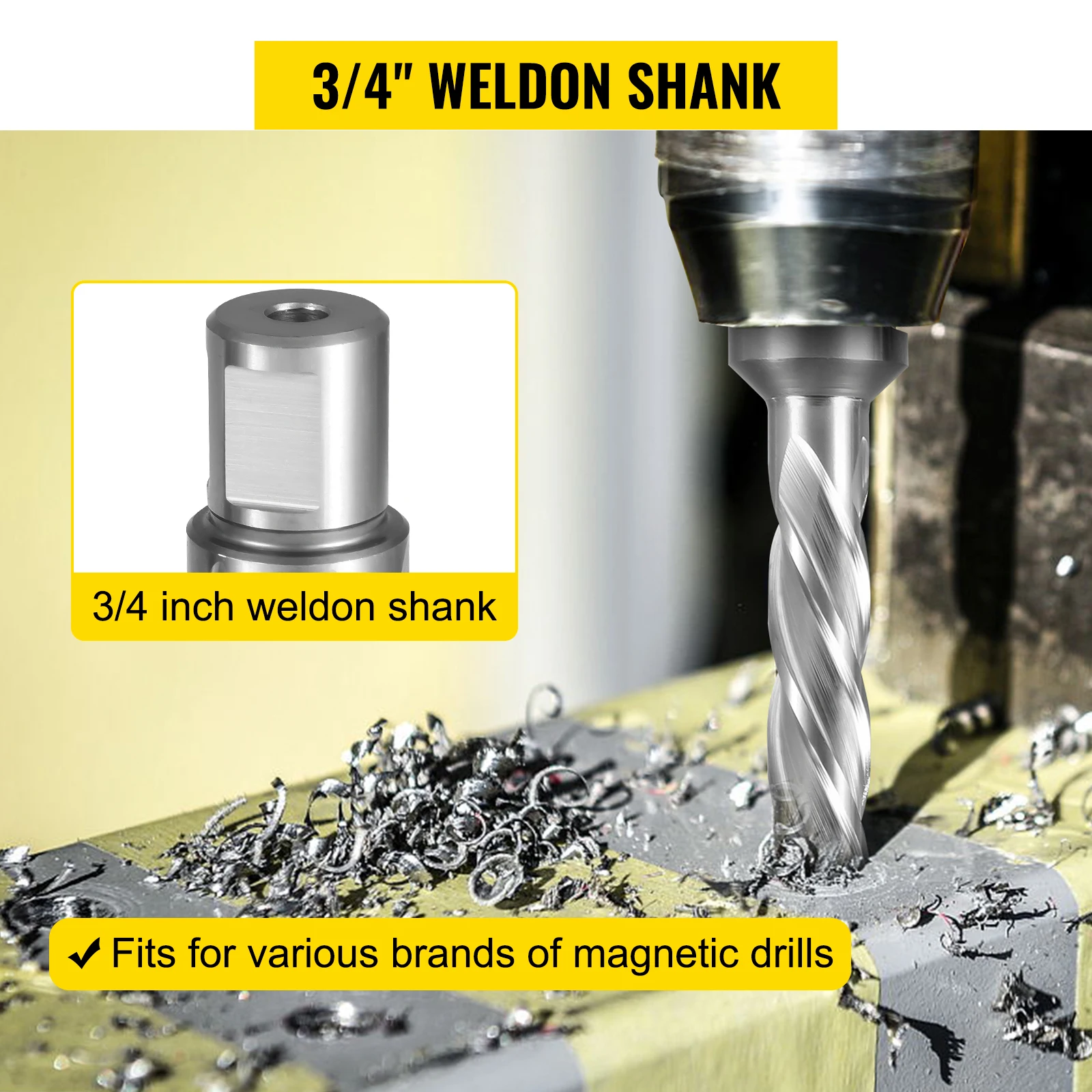 VEVOR 6/11Pcs HSS anulare Cutter 11-50mm Core Drill Bit Hole Saw Cutter 3/4in Weldon Shank 2in profondità Set di utensili per trapano magnetico