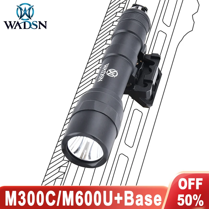 

WADSN Surefir SF M600U M300C M600 Flashlight White Light Metal M-LOK Keymod Base Fit 20mm Rail Hunting Weapon Scout Accessories