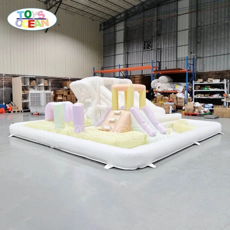 Hot Selling Soft Play Party Equipment Splash Pad Inflatable Bounce Slide Obstacle Race Water Park for Kids