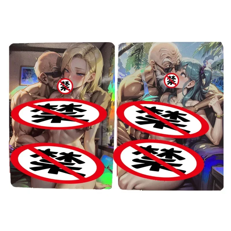 

2pcs/set Anime Dragon Ball Android No.18 Bulma DIY Protagonist ACG Sexy Nude Card Hobby Toy Gift Classic Game Collection Card