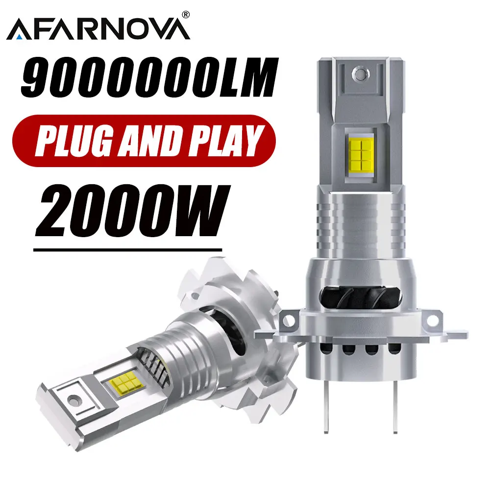 2PC 2000W High Power H7 LED Bulb Turbo Headlight H1 H3 H11 9005 9006 9980 CSP Powerful H4 LED Approved Mini Lamp Plug And Play