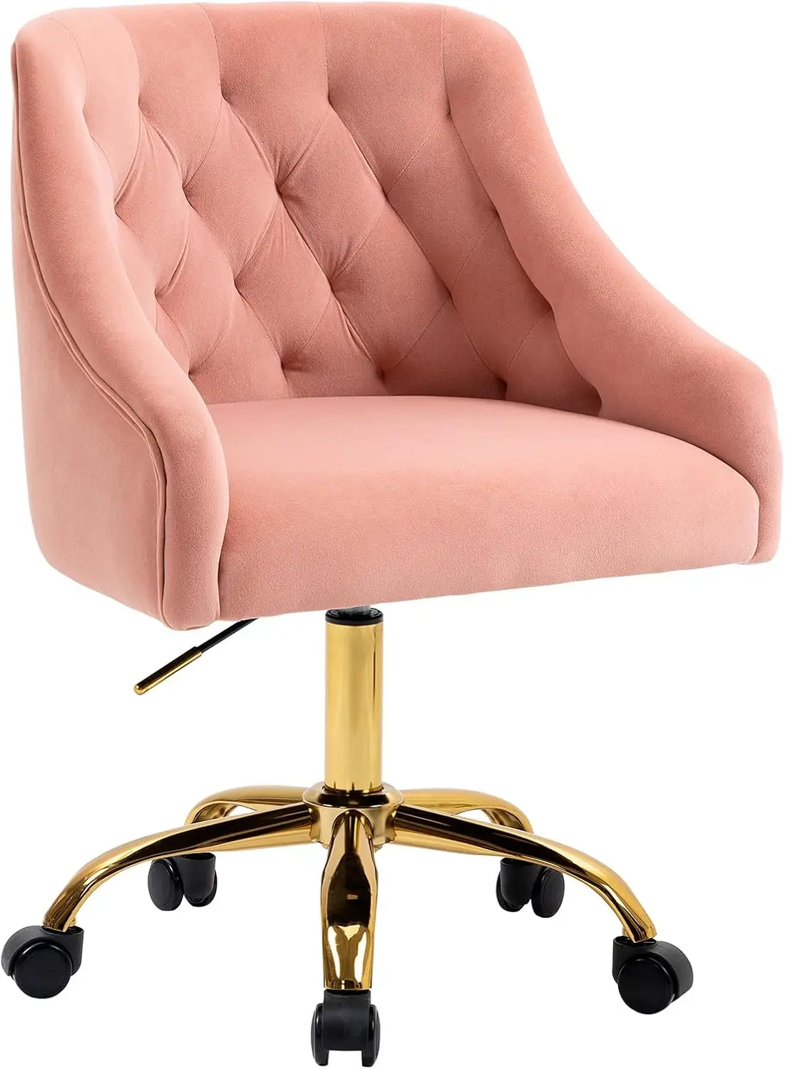 Homeoffice Chair Bürostuhl, Schreibtischstuhl Velvet, Swivelstuhl mit goldenen Chair Legs, höhenverstellbar, Schminktisch Chair mit