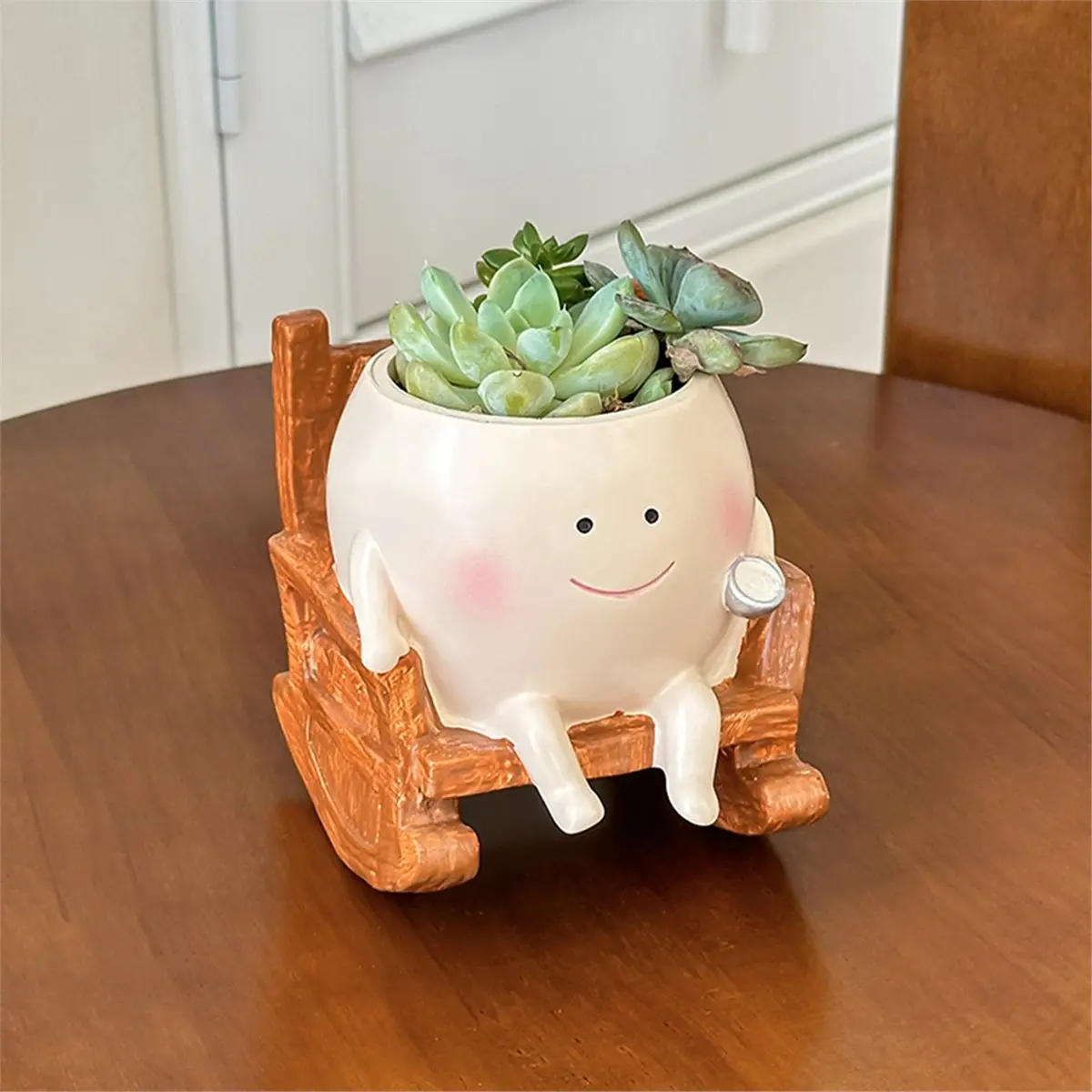 B-est Cute Chair Smiling Face Little Devil Flower Pot Swing Plant Flower Pot Garden Home Decoration