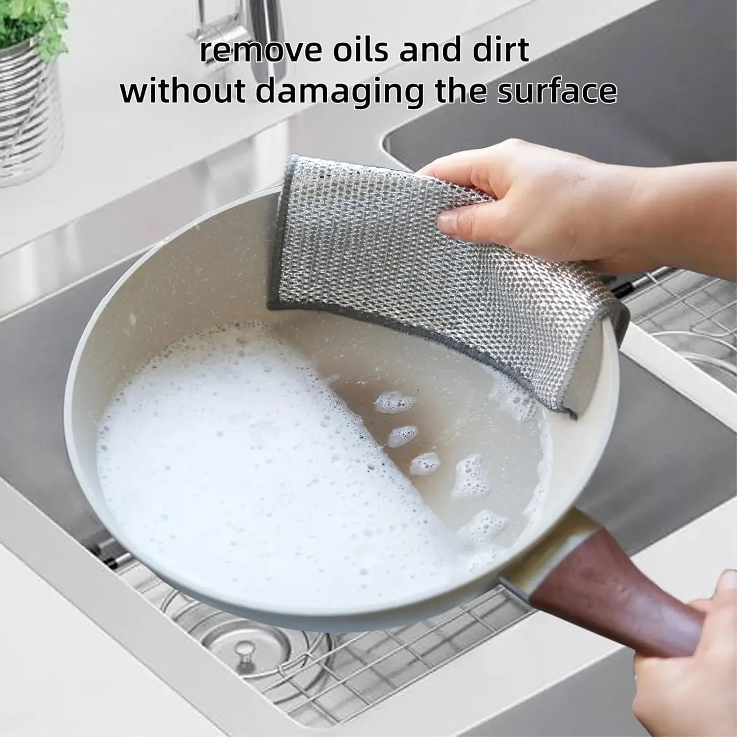 Non-Scratch Wire Dishcloth Multipurpose Steel Wire Dishes Washing Rags Kitchen Cleaning Cloth Non-stick Oil Magic Dish Towels