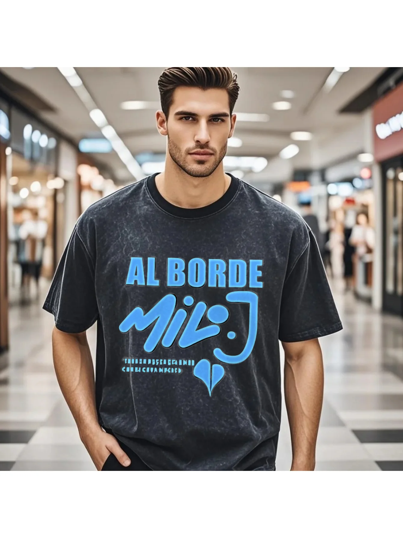 

2024 Milo J 511 Album Men's Harajuku Style Hip-Hop Retro Washed Cotton Loose Heavy Breathable Round-Neck Short-Sleeved T-Shirt