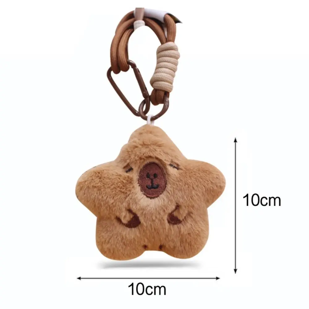 Squeak Capybara Plush Keychain Pentagram Hape Stuffed Capybara Plush Pendant Lovely Simulation Unisex Hanging Accessory