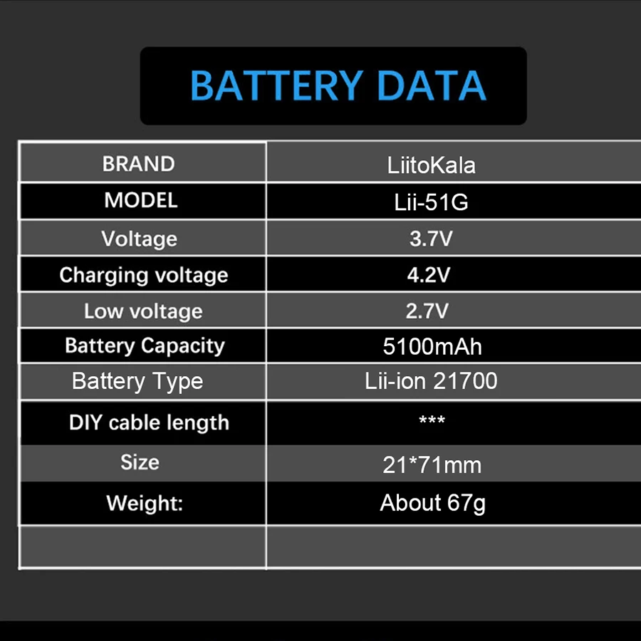 1-6 sztuk 100% oryginalny Liitokala Lii-51G 3.7V 5100mAh 21700 do latarki bateria litowa o dużej pojemności