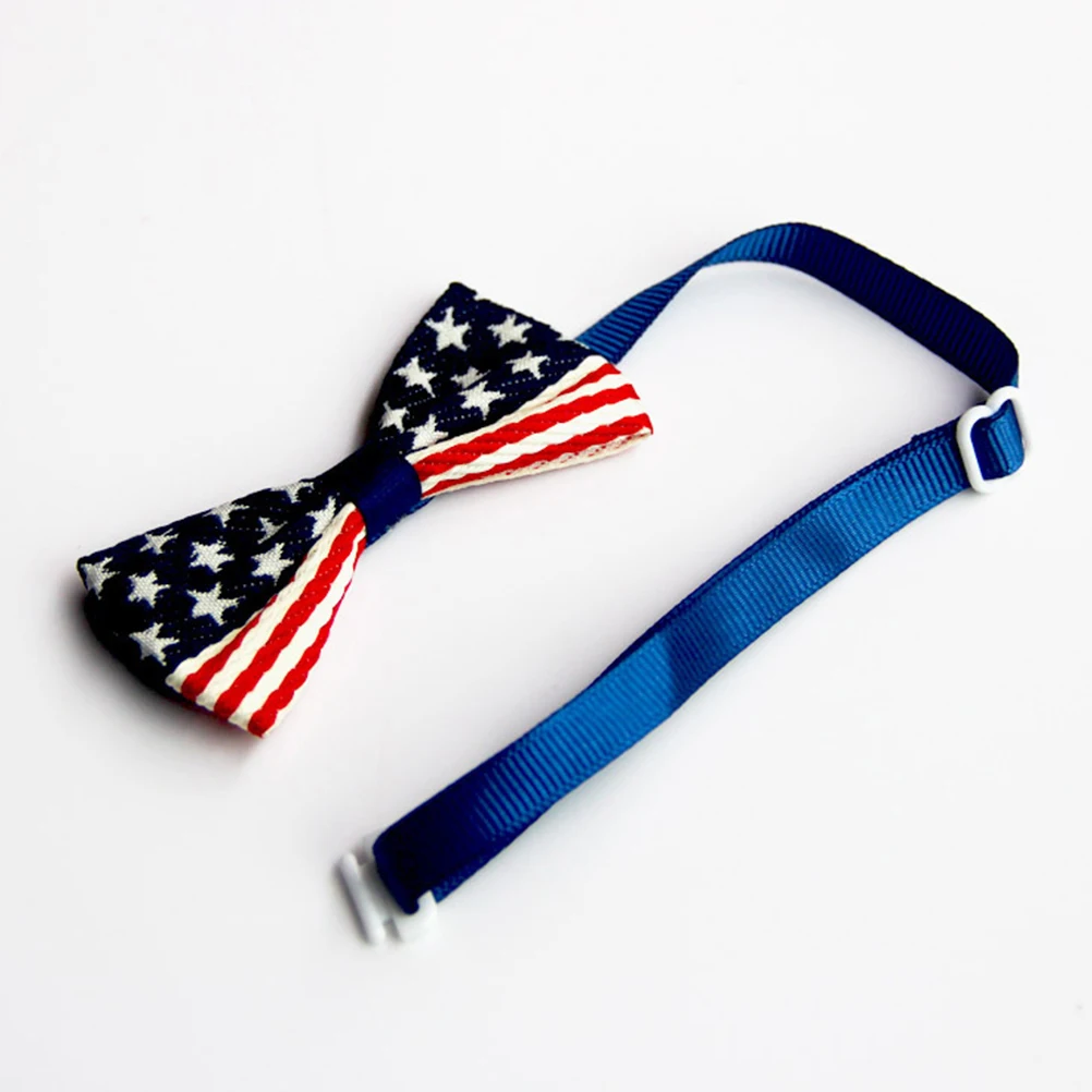 

4pcs American Flag Pet Dog Collar Bow Knot Durable Cloth Neck Ring Comfortable For Cats Dogs Fashionable Puppy Accessories Pet