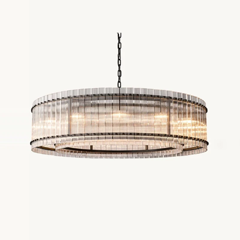 

E14 LED Dimmable American Round Rectangular 2024 Chandelier Lighting Lustre Suspension Luminaire Lampen For Living Room