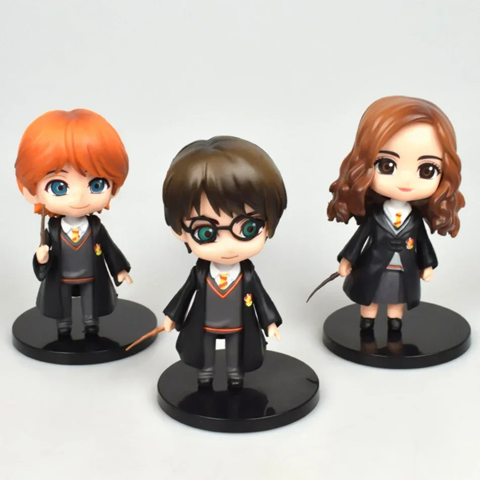 Harry Potters Figures Anime  Hermione Ron Q Version PVC Doll Toys Movies Car Cake Decoration Children Birthday Christmas Gift