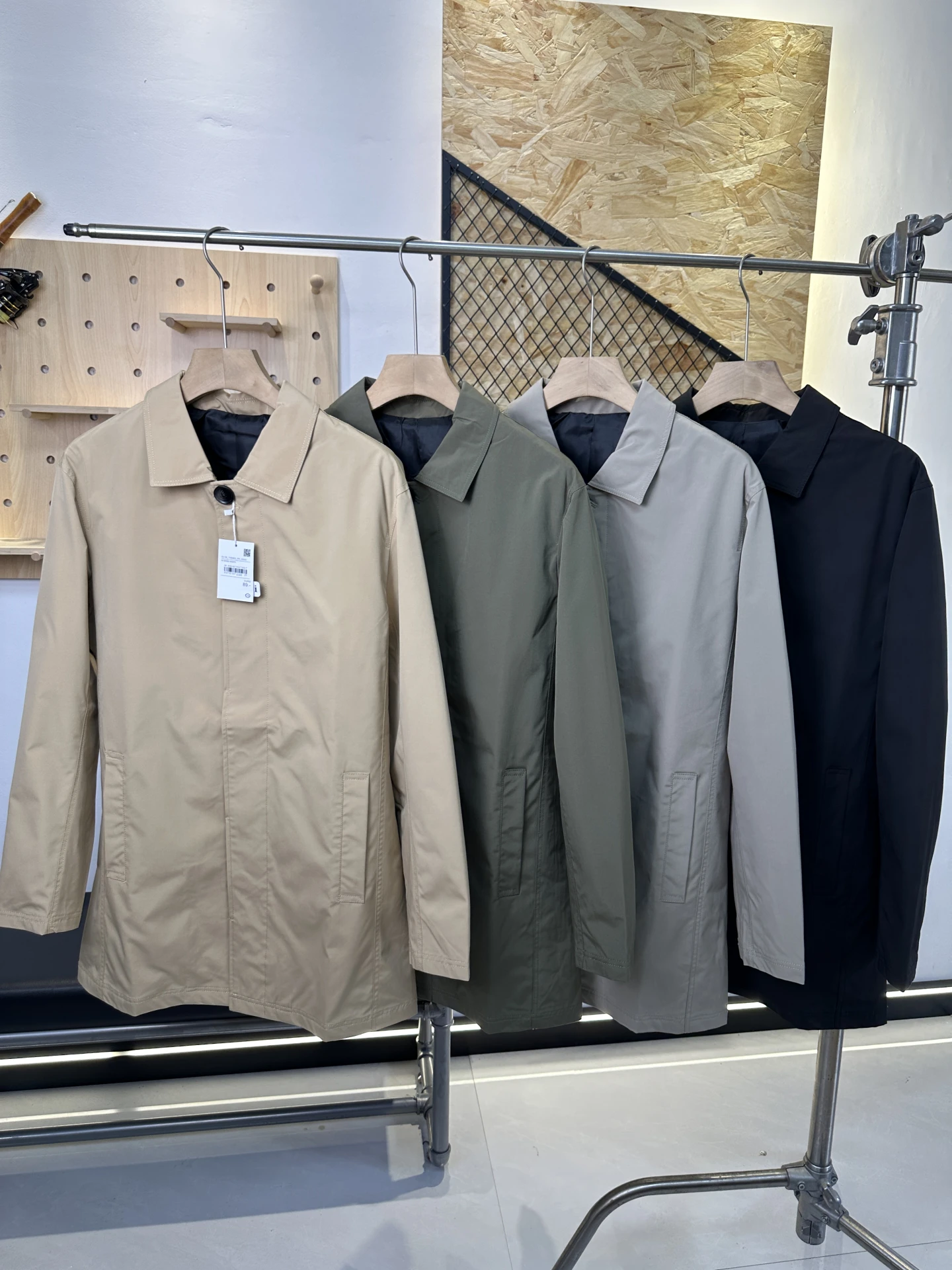 

Ele мужское однотонное повседневное длинное пальто, весеннее модное пальто с откидным воротником из полиэфирного волокна, подходит для молодежной повседневной одежды