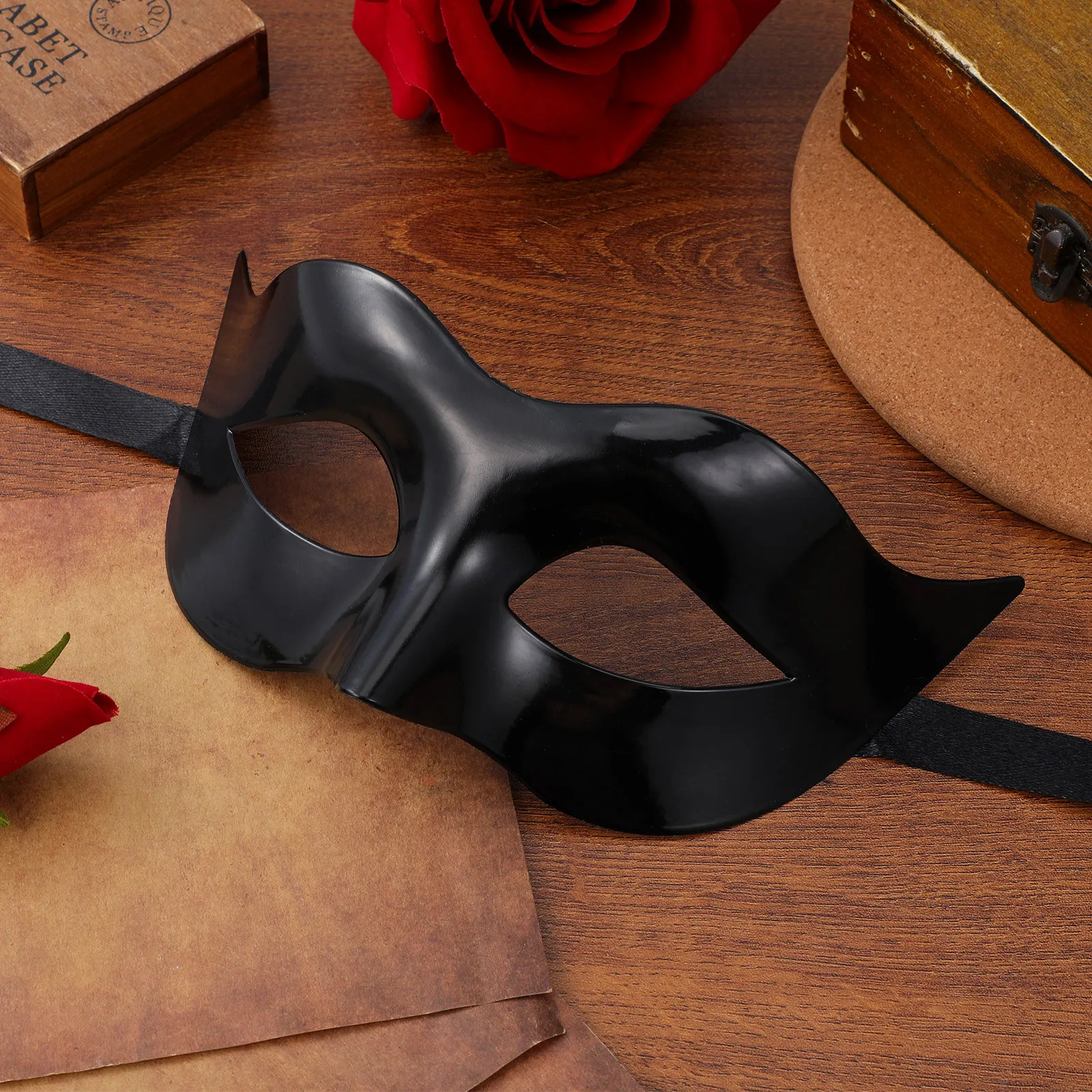 

Черный маскарадный костюм, маска для глаз, мягкая тканевая лента, эргономичная удобная маска для носа, для Хэллоуина, выпускного бала-маскарада