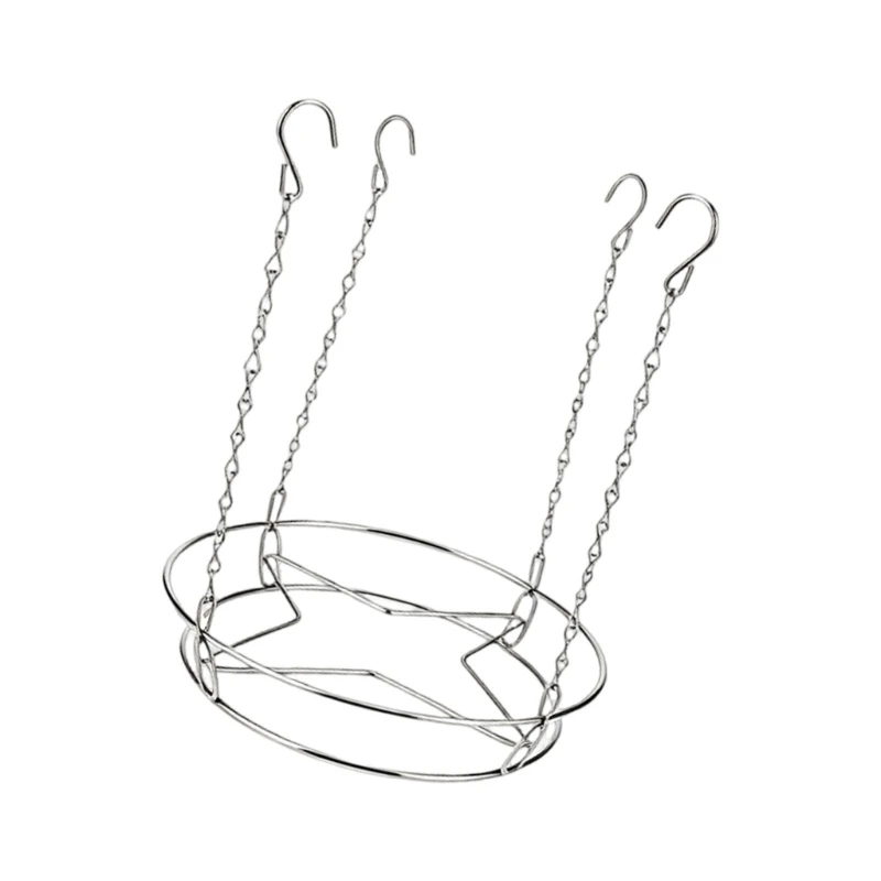 Window Flower Pot Hanging Tray in Metal with Round Pot Support for Balcony Household Display and Three Point Frame A2BB