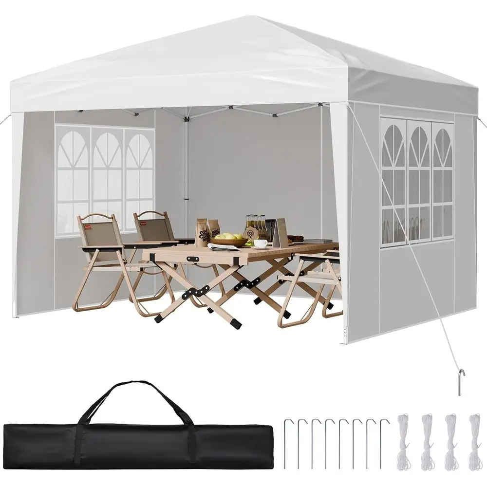 

Up , 10 x 10 T Portable Gazebo with 3 Sidewalls & 2 Ventilated Windows, Height Adjustable -Up Outdoor Shelter Tent or Events, Pa