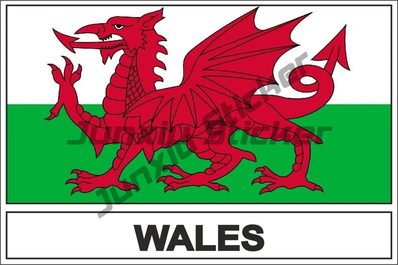 Cymru Welsh Flag Shield  Vinyl Sticker Wales Seal Round Flag Decal 2 Road Legal EU European Blue Car Welsh Wales Wales Cymru