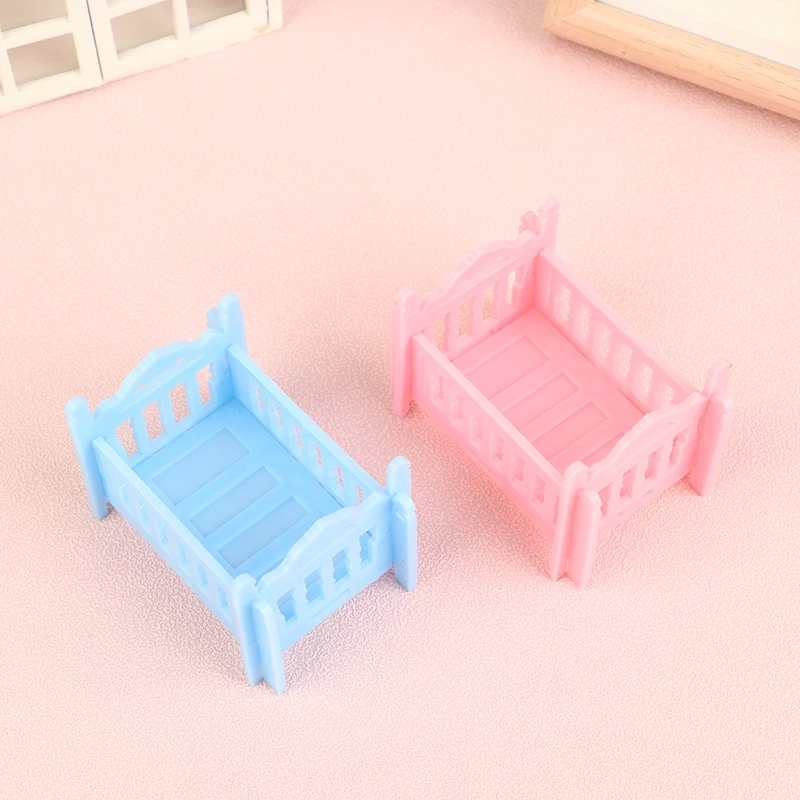 Dollhouse Miniature Cradle Crib Bedding Set Baby Doll Furniture Toys For Dolls Furniture Decorate