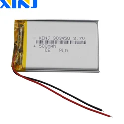 3.7V 500mAh 1.85Wh Li-Polymer Li Lithium Battery 303450 Cell For Mp3 MP4 DashCam Bluetooth Car Camera Driving Recorder GPS