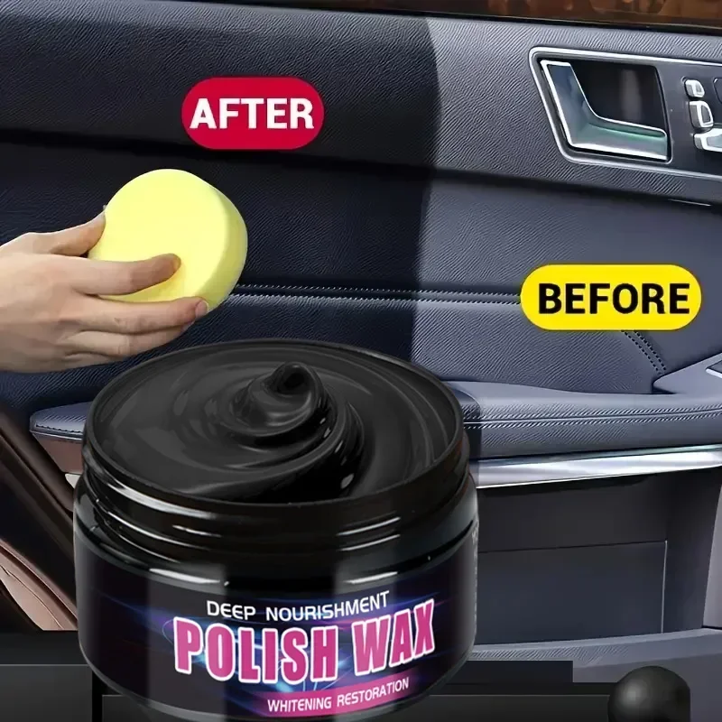Universal Leather and Plastic Repair Polishing Wax - Automotive interior reconditioning cream for leather/plastic/rubber care