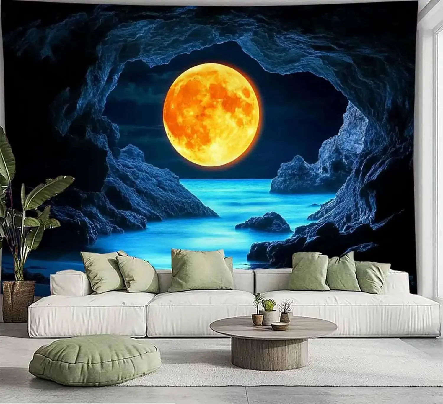 Tapiz del universo de galaxia, cielo nocturno estrellado, planeta, arte de pared cósmico, decoración espacial abstracta para dormitorio y sala de estar