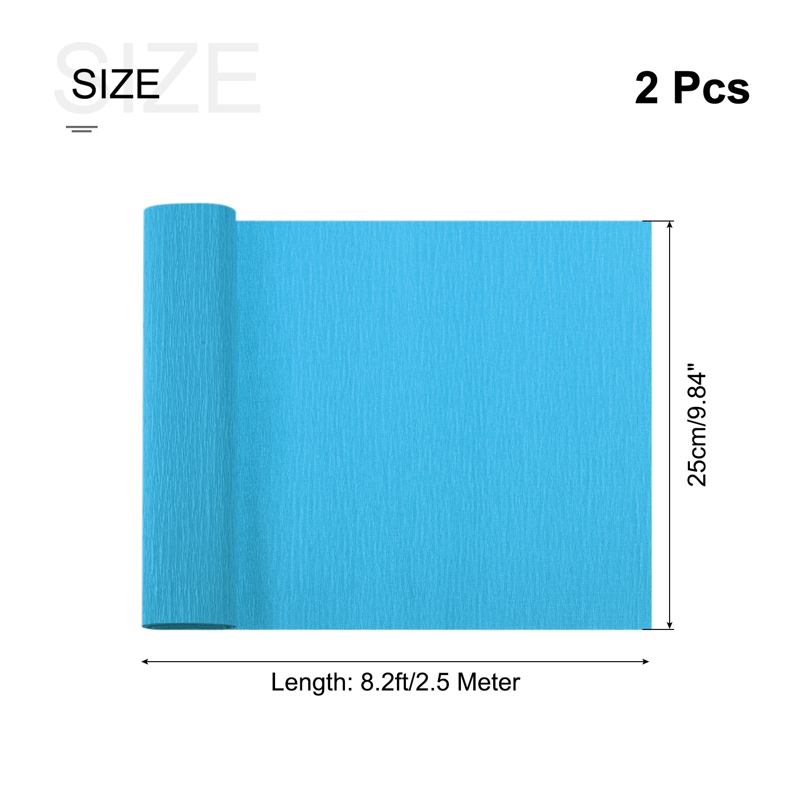 2pcs Crepe Paper Roll 8.2ft Long 10 Inch Wide for Wedding Ceremony Various Large Festivals Decoration