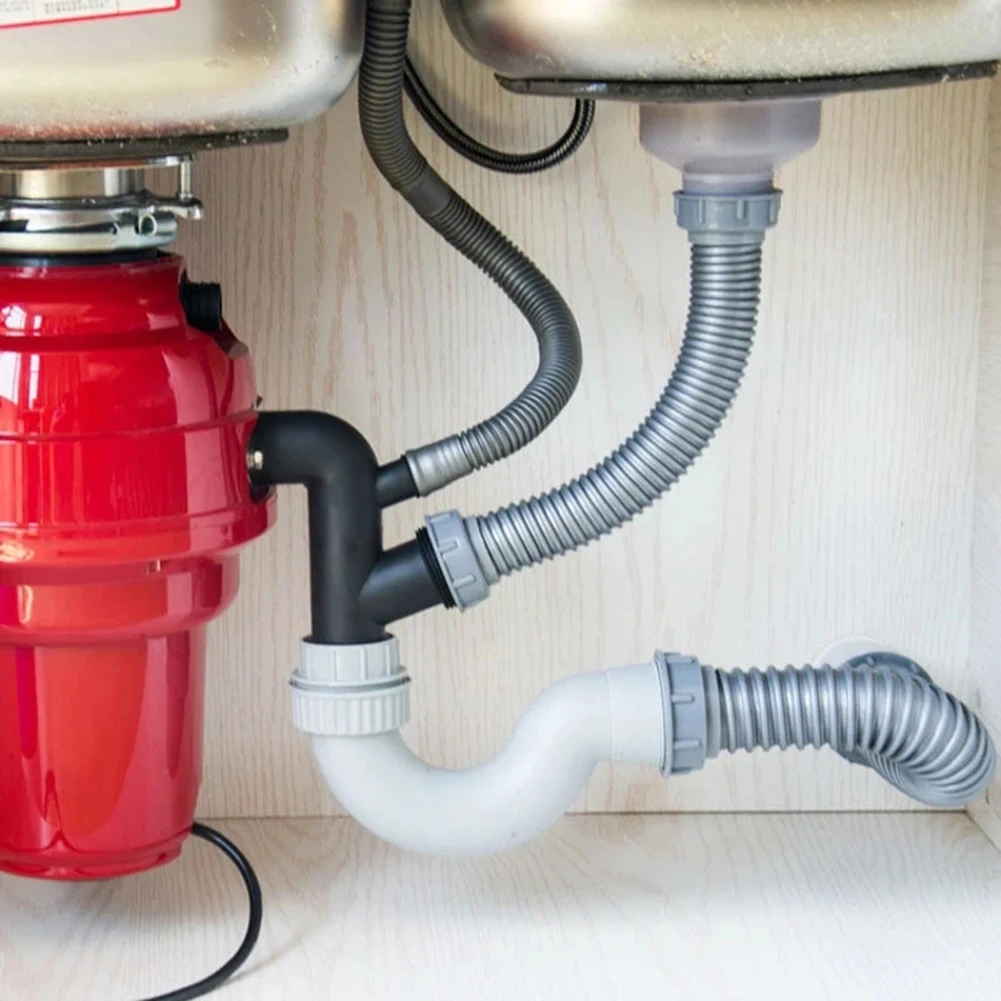 Food Waste Disposer T-junction Bend, Single/Double/Four-way Bend Sewer Fittings Food Waste Crusher Accessories