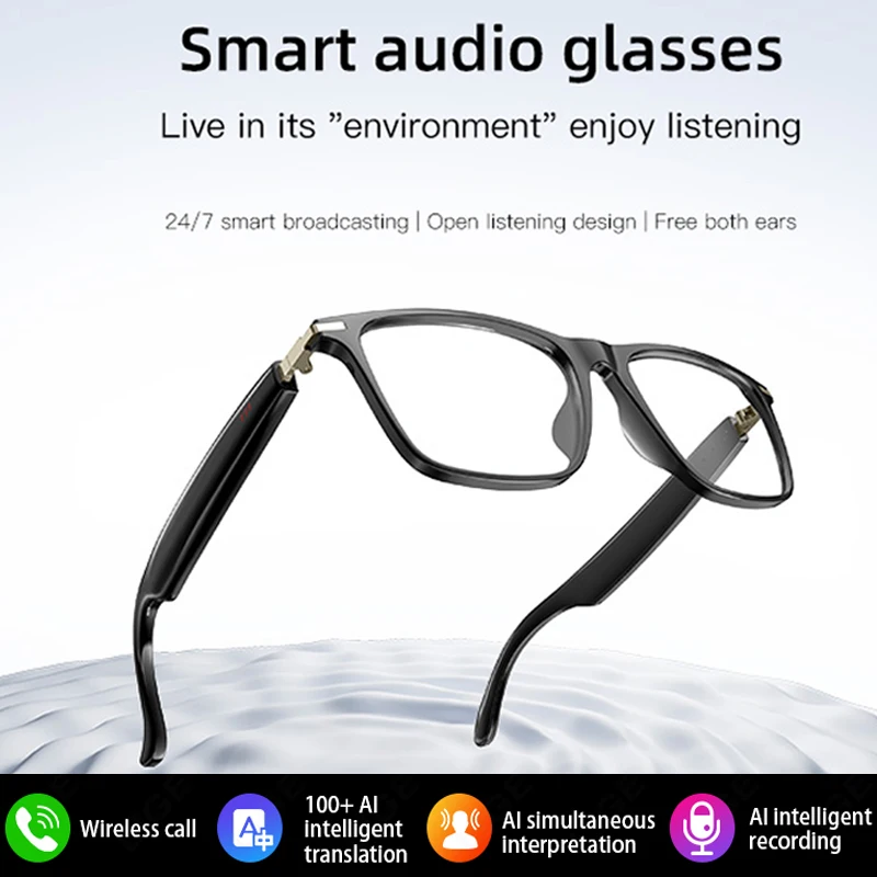 

Умные очки, Bluetooth-наушники, интеллектуальные солнцезащитные очки, уличные водонепроницаемые поляризационные линзы с фильтрацией синего света, мужские и женские подарки