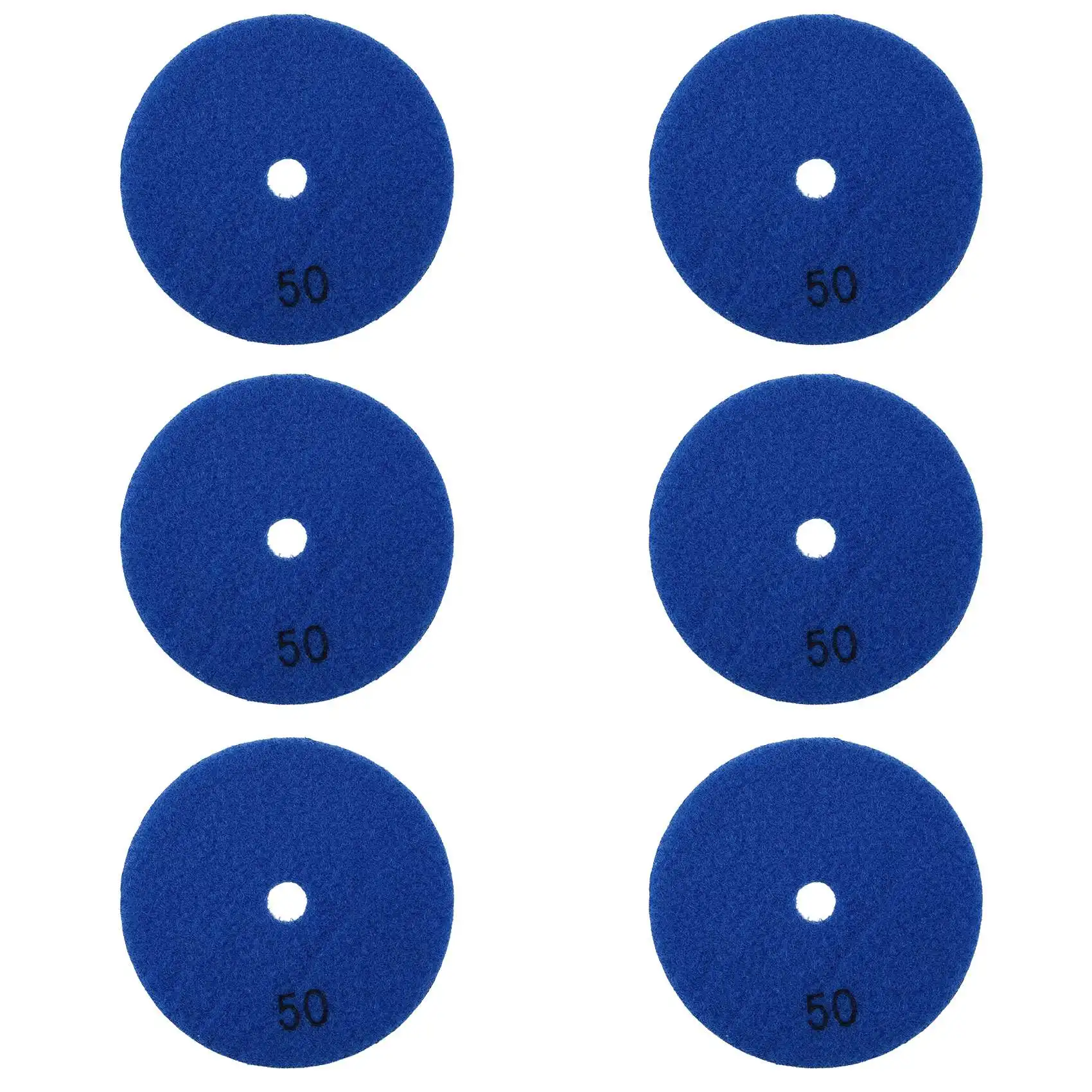 6 Pcs 4 Inch /100 Mm Grit 50 Diamond Dry Polishing Pad Granite Marble Flexible Resin Sanding Disc Ceramic Stone Polisher Disc