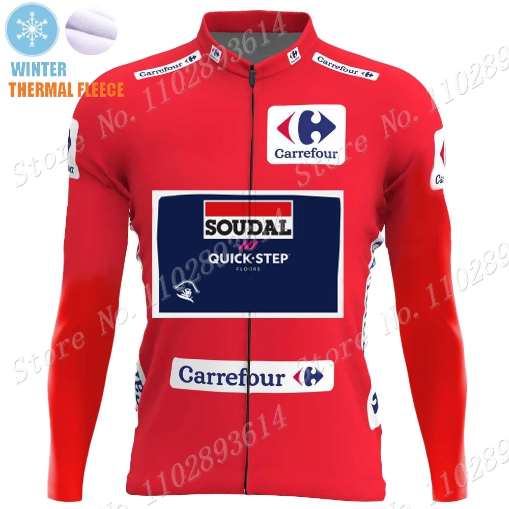 Soudal Quick step Team 2023 Cycling Jersey Long Sleeve Spain Tour Red Clothing Road Bike Shirts Bicycle Tops MTB Uniform Ropa