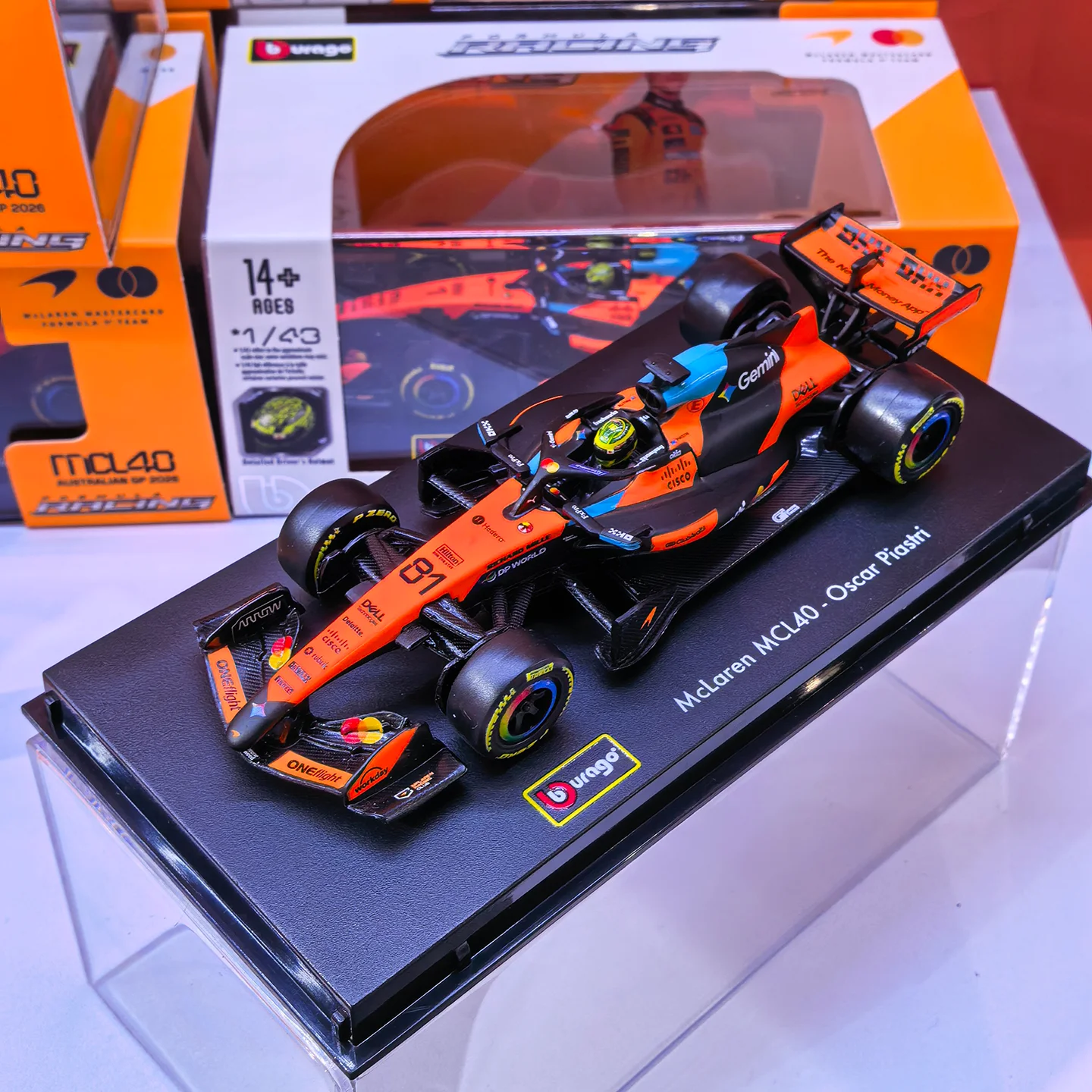 McLaren MCL40 Formula Racing Car Model :43 Scale Alloy Simulation Collectible Burago Norris Edition Preorder Vehicle Model