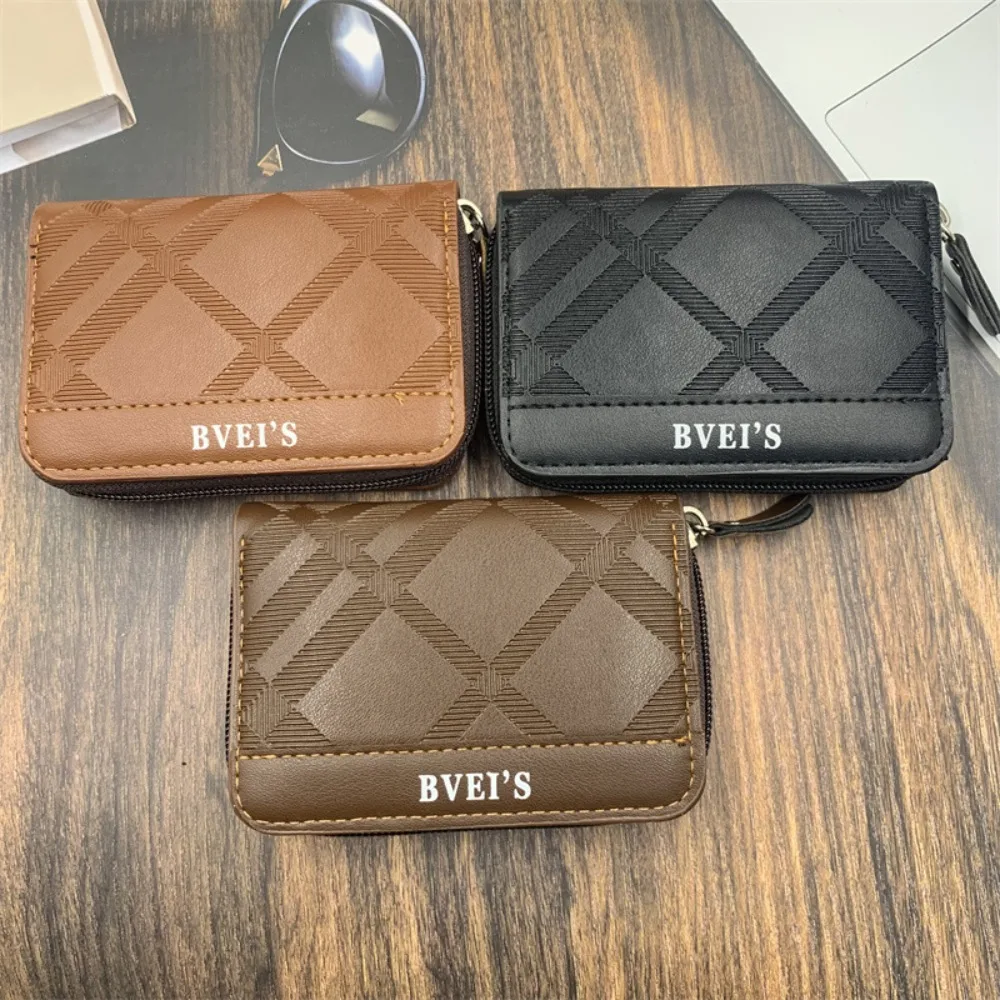 New Anti-theft Organ Wallet PU Leather 11 Card Slots Short Wallet Multifunctional Couple Style Pocket Bag Women Men