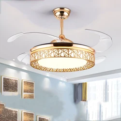 Fan Lamp Ceiling Fan Lights Dining Room Bedroom Lamp in the Living Room Household Mute Invisible Fan Lamp Integrated