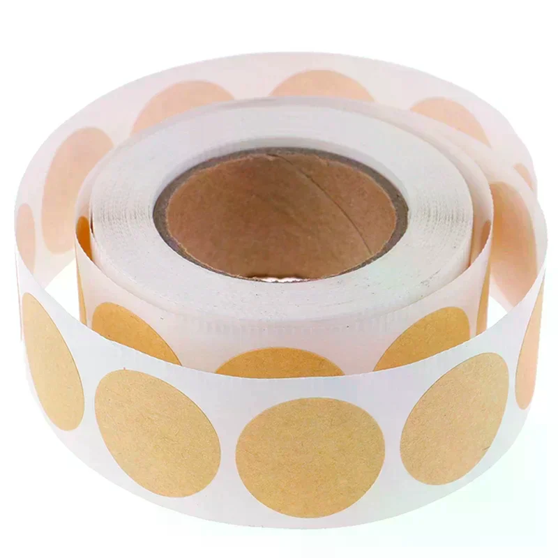 2.5cm 500PCs/Roll Kraft Round Stickers Self-adhesive Label Paper Sticker Classification Name Personalized Labels Stickers